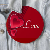 Dubbele hartenliefde ronde button 6,0 cm (In situ)