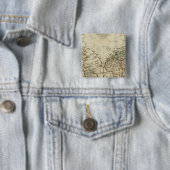 Dubbele hemisphere-kaart vierkante button 5,1 cm (In situ)