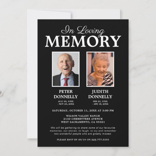 Dubbele herdenkingsfoto kaart (Voorkant)