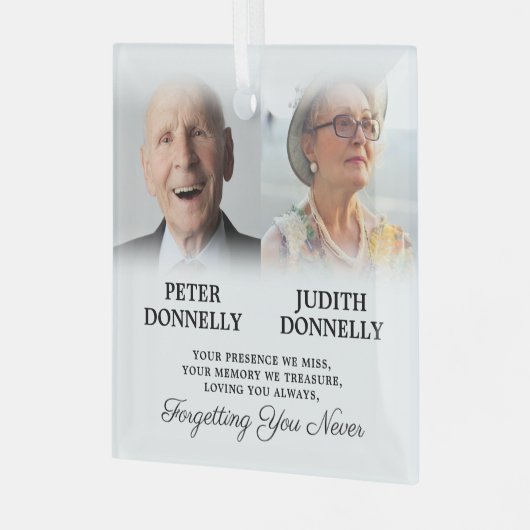 Dubbele herdenkingskerst glas ornament (Voorkant links)