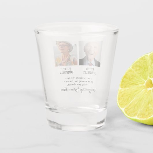 Dubbele herinnering aan de herinnering shot glas (Achterkant)