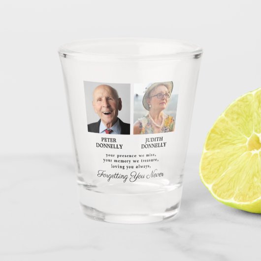 Dubbele herinnering aan de herinnering shot glas (Voorkant)