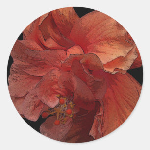 dubbele hibiscus flower sticker