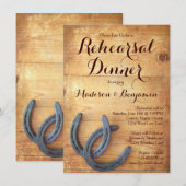 Dubbele Hoefijzers repetitie dineruitnodigingen Kaart (Voorkant / Achterkant)