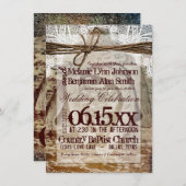 Dubbele Hoefijzers Rustic Wedding Invitting Kaart (Voorkant / Achterkant)