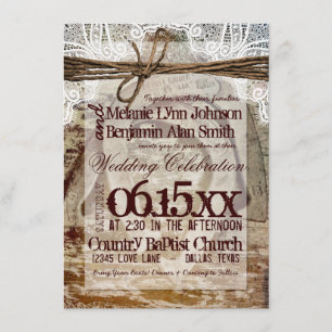 Dubbele Hoefijzers Rustic Wedding Invitting Kaart