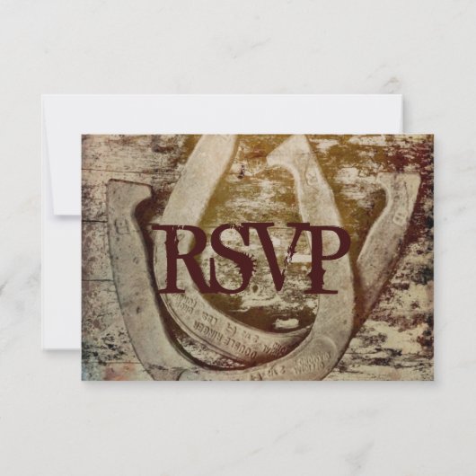Dubbele Hoefijzers Rustic Wedding RSVP-kaarten RSVP Kaartje (Achterkant)