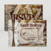 Dubbele Hoefijzers Rustic Wedding RSVP-kaarten RSVP Kaartje (Voorkant / Achterkant)