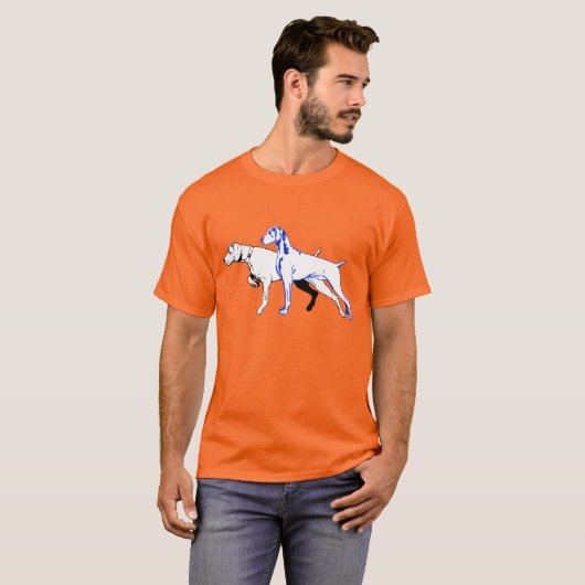 Dubbele honden t-shirt (Voorkant volledig)