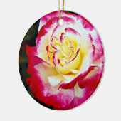 Dubbele hybride thee Roos "Andeli" Witte stroom Keramisch Ornament (Links)