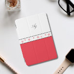 Dubbele initialen monogram rode zeester waterverf iPad mini cover<br><div class="desc">Dubbel initiaal monogrammed minimalistische rode zeester waterverf iPad mini Hoesje in rood,  zwart en wit met een zeestervispatroon met een heldere rode zeester illustratie van mij</div>
