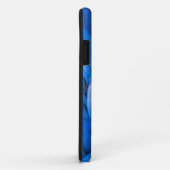 Dubbele initialen monogrammed blauw veer vleugelvo Case-Mate iPhone case (Achterkant/rechts)