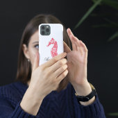 Dubbele initialen rode kust waterverf zeepaardje Case-Mate iPhone case