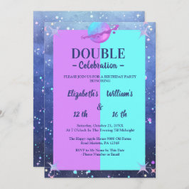 Dubbele Joint twin ruimte verjaardag Jongen Meisje Kaart