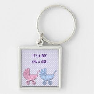 dubbele jongen en meisjespoka dots sleutelhanger