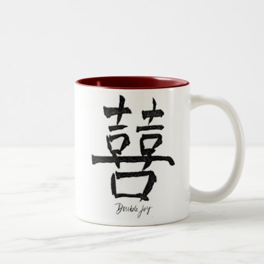 Dubbele Joy #1 in reeks 4 Tweekleurige Koffiemok (Rechts)