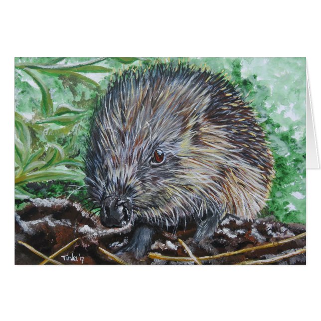 Dubbele kaart Egel. (Voorkant Horizontaal)