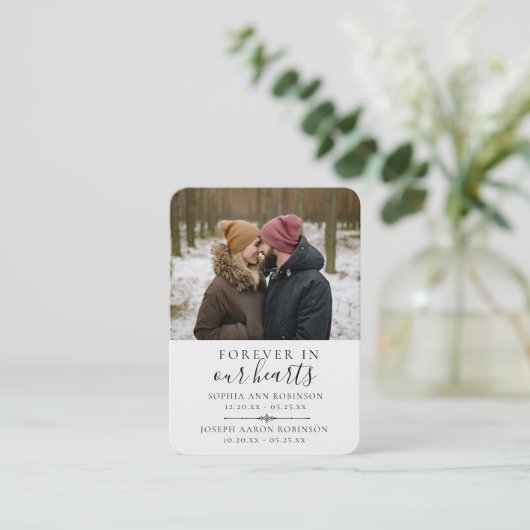 Dubbele Kaart voor het Herdenkingsgebed van de Fot Visitekaartje (Staand voorkant)