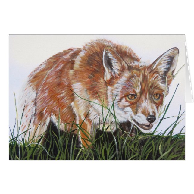 Dubbele kaart Vos. (Voorkant Horizontaal)