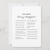 Dubbele kant 2 Baby shower spel- advies | Wie weet Kaart (Voorkant)