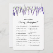 Dubbele kant 2 Baby shower spel- advies | Wie weet Kaart (Voorkant)