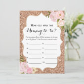 Dubbele Kant- 2 Baby Shower Spellen- Hoe Oud | Adv Kaart (Staand voorkant)