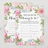 Dubbele kant- 2 Baby shower spelletjes- Hoe oud |  Kaart (Voorkant / Achterkant)