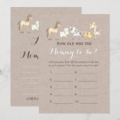 Dubbele kant- 2 Baby shower spelletjes- Hoe oud |  Kaart (Voorkant / Achterkant)