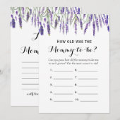 Dubbele kant- 2 Baby shower spelletjes- Hoe oud |  Kaart (Voorkant / Achterkant)