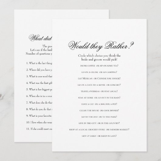 Dubbele Kant - 2 Bruidsjonker Spellen (Voorkant / Achterkant)