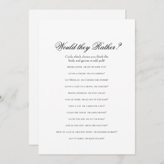 Dubbele kant - 2 Bruiloftsspellen (Voorkant / Achterkant)