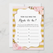 Dubbele kant - 2 Vrijgezellenfeest Game-How Old |  Kaart (Voorkant)