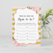 Dubbele kant - 2 Vrijgezellenfeest Game-How Old |  Kaart (Staand voorkant)