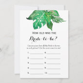 Dubbele kant - 2 Vrijgezellenfeest Game-How Old |  Kaart (Voorkant)