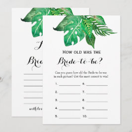 Dubbele kant - 2 Vrijgezellenfeest Game-How Old |  Kaart