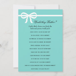 Dubbele Kant Aqua & Bows Bruidsfeest Spelletjes