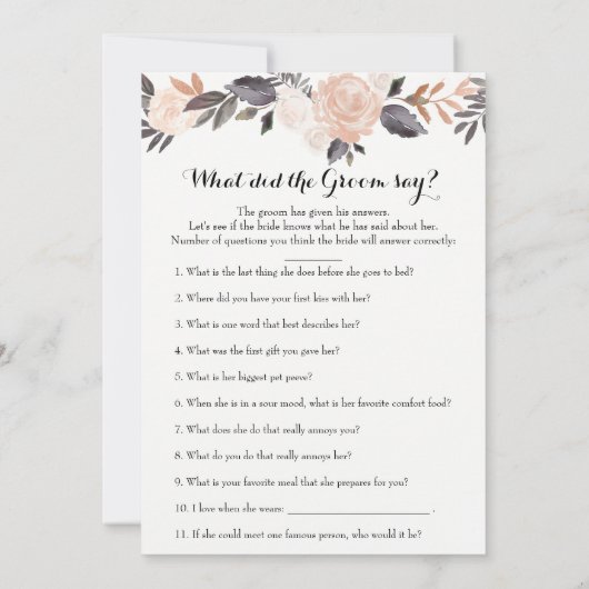 Dubbele Kant Bruidsdouche Spellen- Bruidegom Zegt| (Achterkant)