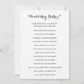 Dubbele Kant Bruidsdouche Spellen- Bruidegom Zegt| (Voorkant)