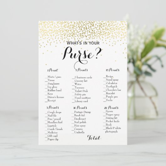 Dubbele Kant Gouden Confetti Baby Bruiloft Spellen Kaart (Staand voorkant)