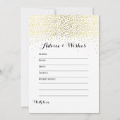 Dubbele Kant Gouden Confetti Baby Bruiloft Spellen Kaart (Achterkant)