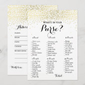 Dubbele Kant Gouden Confetti Baby Bruiloft Spellen Kaart (Voorkant / Achterkant)