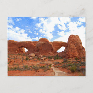 Dubbele kerken, nationaal park Arches, Utah Briefkaart