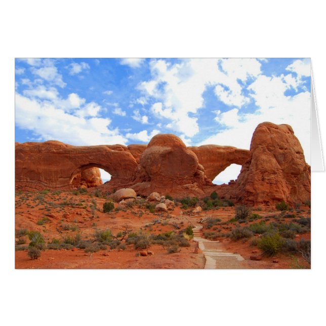 Dubbele kerken, nationaal park Arches, Utah, Kaart (Voorkant Horizontaal)