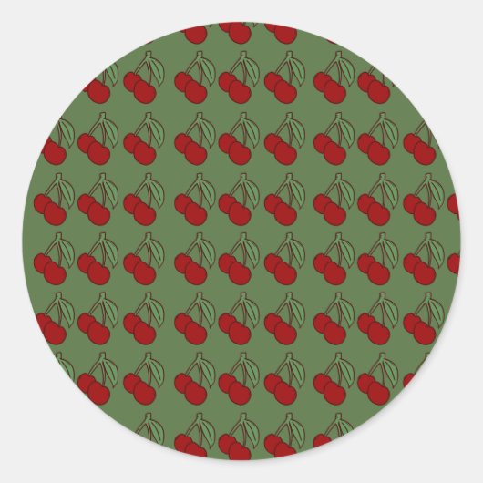 Dubbele Kers  Ronde Sticker (Voorkant)