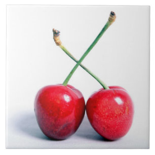 Dubbele Kersen Close-up Foto Tegels Tegeltje