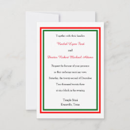 Dubbele Kerst Trim - 3x5 Trouw Uitnodiging