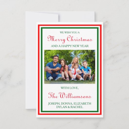 Dubbele Kerst Trim Foto - 3x5 Kerst Kaart (Voorkant)