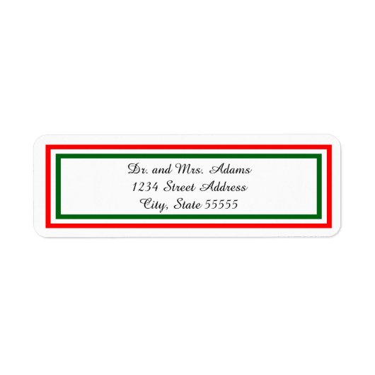 Dubbele kerstsierstrip - Retouradreslabel Etiket (Voorkant)