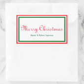 Dubbele kersttrim - Rechthoeksticker Rechthoekige Sticker (Tas)