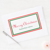 Dubbele kersttrim - Rechthoeksticker Rechthoekige Sticker (Envelop)